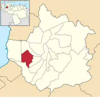 Locatie van de gemeente in Trujillo