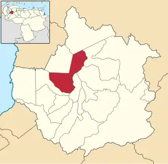 Locatie van de gemeente in Trujillo