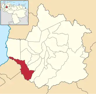 Locatie van de gemeente in Trujillo