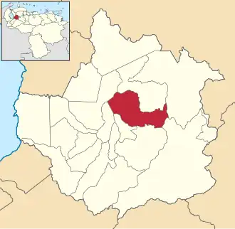 Locatie van de gemeente in Trujillo