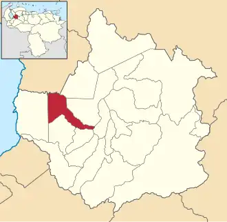 Locatie van de gemeente in Trujillo