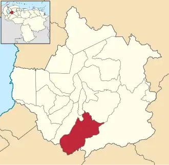 Locatie van de gemeente in Trujillo
