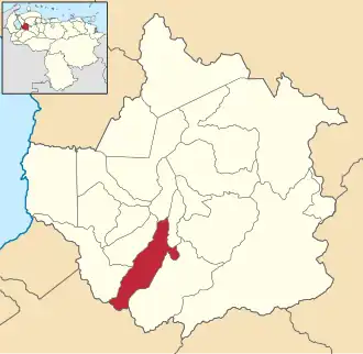 Locatie van de gemeente in Trujillo
