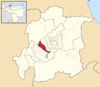 Locatie van de gemeente in Yaracuy
