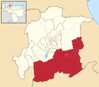 Locatie van de gemeente in Yaracuy