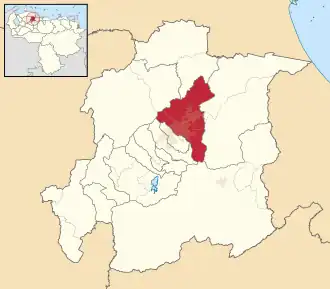 Locatie van de gemeente in Yaracuy