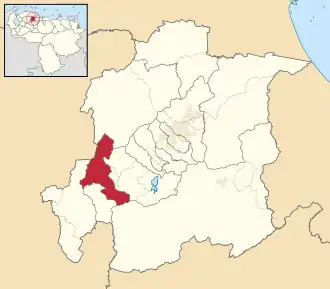 Locatie van de gemeente in Yaracuy