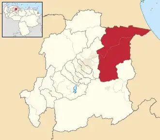 Locatie van de gemeente in Yaracuy