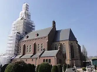 St.Gertrudiskerk in de steigers