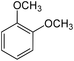 Structuurformule van 1,2-dimethoxybenzeen