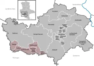 Kaart van Goldene Aue