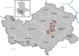 Kaart van Mansfelder Grund-Helbra