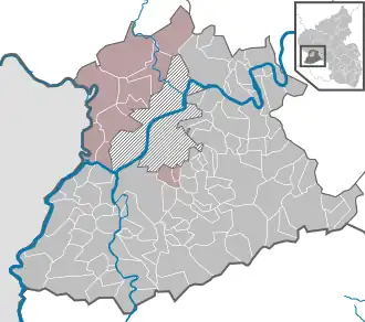 Kaart van Verbandsgemeinde Trier-Land