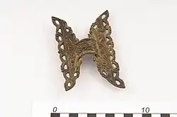 Vergulde bronzen vlinderfibula