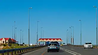 De N1-tolpoort bij Verkeerdevlei