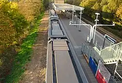 Metro 53 vanaf tijdelijke loopbrug vanwege werkzaamheden, najaar 2018