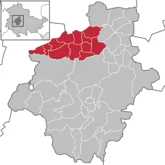 Kaart van Verwaltungsgemeinschaft Mittleres Nessetal