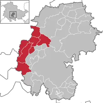 Kaart van Verwaltungsgemeinschaft Oberes Geratal