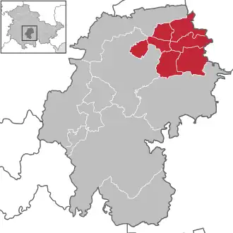 Kaart van Verwaltungsgemeinschaft Riechheimer Berg