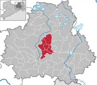 Kaart van Am Klosterwasser Při Klóšterskej wodźe