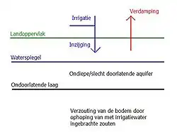 Verzilting in gebied zonder goede aquifer