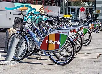 Fietsen met mBank-logo in Warschau (2014)