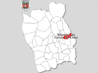 Kaart van Moreira de Geraz do Lima
