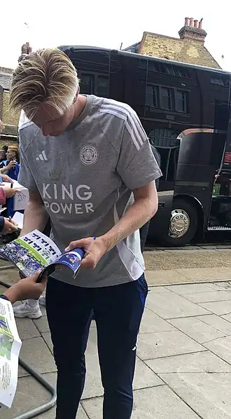 Kristiansen in 2024 als speler van Leicester City