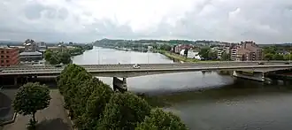 John F. Kennedybrug, gezien naar het zuiden vanaf de toren van het Bonnefantenmuseum (2018)