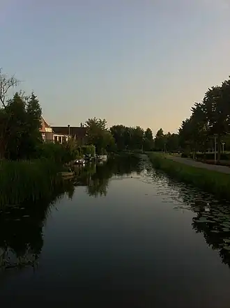 Uitzicht op de Boezemvliet vanaf de Koninginnebrug