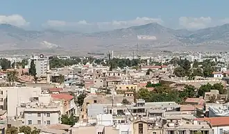 Zicht op het Turks-Cypriotische deel van Nicosia in september 2012.