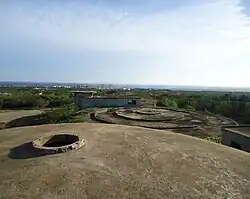 Zicht op waterreservoir Kibaima