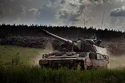 PzH van de A-batterij tijdens oefening Vigilant Wolf in 2020, onderdeel van de NAVO eFP-missie