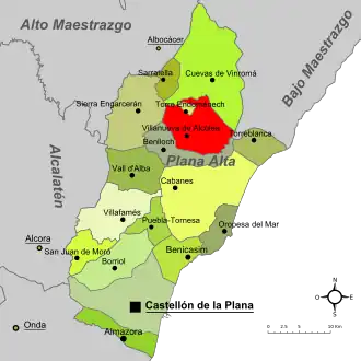 Kaart van Vilanova d'Alcolea