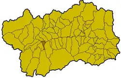 Locatie van Villeneuve in Aostadal (AO)