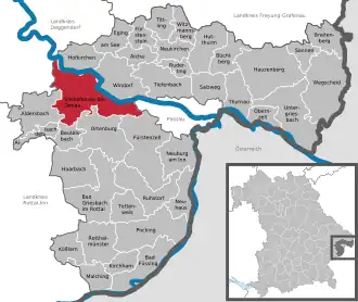 Kaart van Vilshofen an der Donau