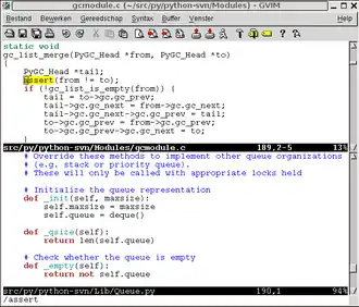 Schermafbeelding van Nederlandstalige Vim op FreeBSD