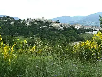 Zicht op het dorp vanuit het westen