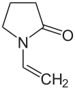 Structuurformule van N-vinylpyrrolidon