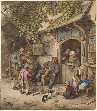 Tekening, eveneens uit 1673, vrijwel identiek aan het schilderij