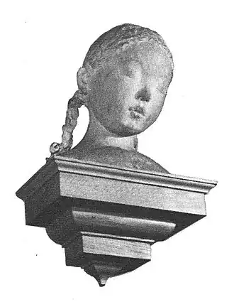 Marmeren beeld van Virginia Dare in de St Bride's kerk in Londen.