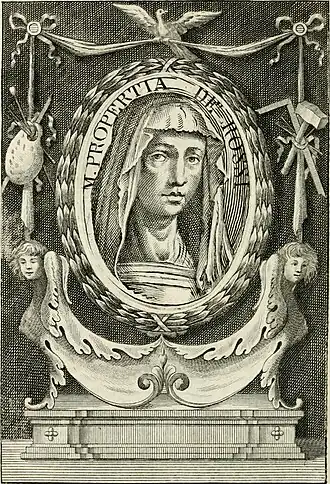 Portret van Properzia de' Rossi uit het boek Levens van Vasari