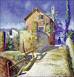 Viandante in fondo al sentiero