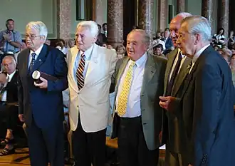 Antal Bolvári (tweede van rechts)