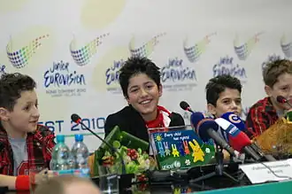 Vladimir Arzumanian tijdens het Junior Eurovisiesongfestival 2010