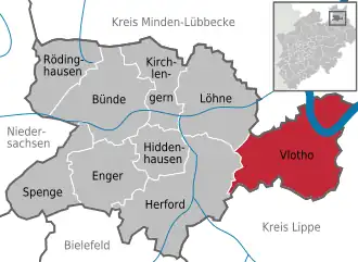 Kaart van Vlotho