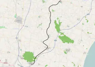Spoorlijn Vodskov - Østervrå op de kaart