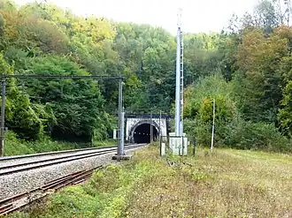 ingang van de tunnel bij Remersdaal