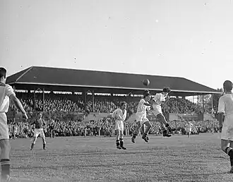Emma-Zeeburgia met zicht op de hoofdtribune (11 juli 1947)