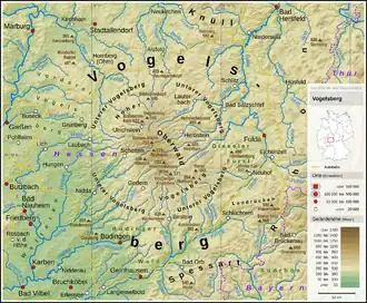 Kaart van Vogelsberg